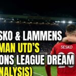 Manchester United striker Benjamin Sesko celebrating a goal with goalkeeper Senne Lammens at the final whistle.