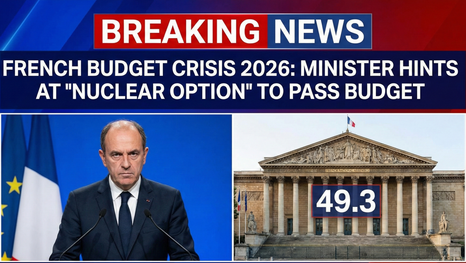 French Budget Minister Amélie de Montchalin speaking during an interview about the 2026 state budget