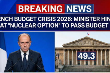 French Budget Minister Amélie de Montchalin speaking during an interview about the 2026 state budget