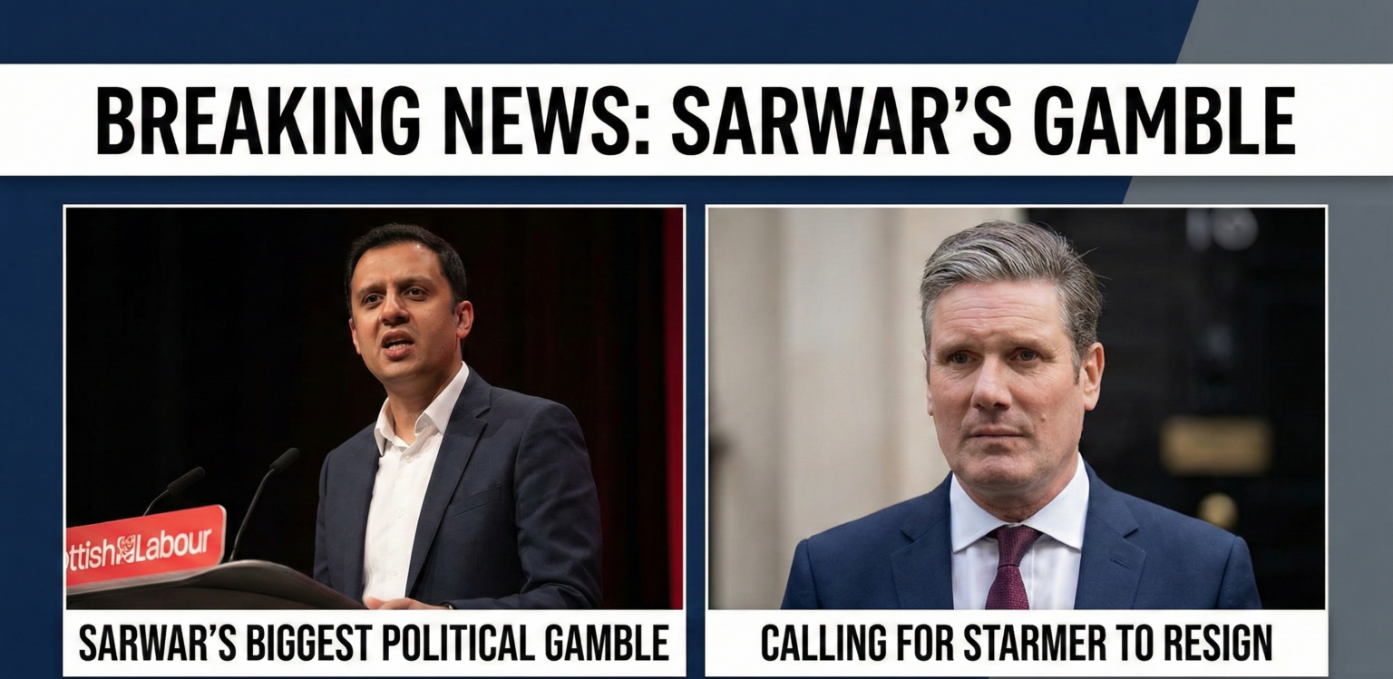 Anas Sarwar speaking at a press conference in Glasgow regarding the future of Keir Starmer.