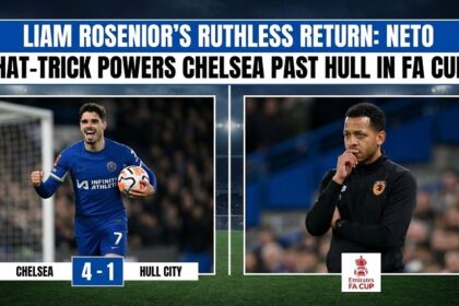 Pedro Neto celebrating his hat-trick goal for Chelsea against Hull City in the FA Cup.