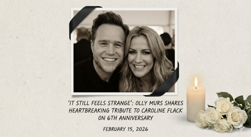 A throwback photo of Olly Murs and Caroline Flack laughing together in 2011.