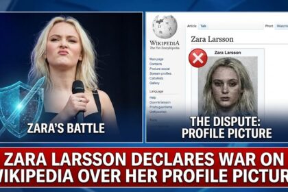 Zara Larsson looking frustrated on TikTok while discussing her Wikipedia page.
