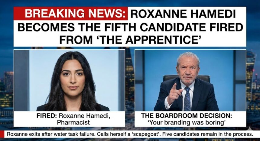 Roxanne Hamedi in the boardroom on BBC's The Apprentice.