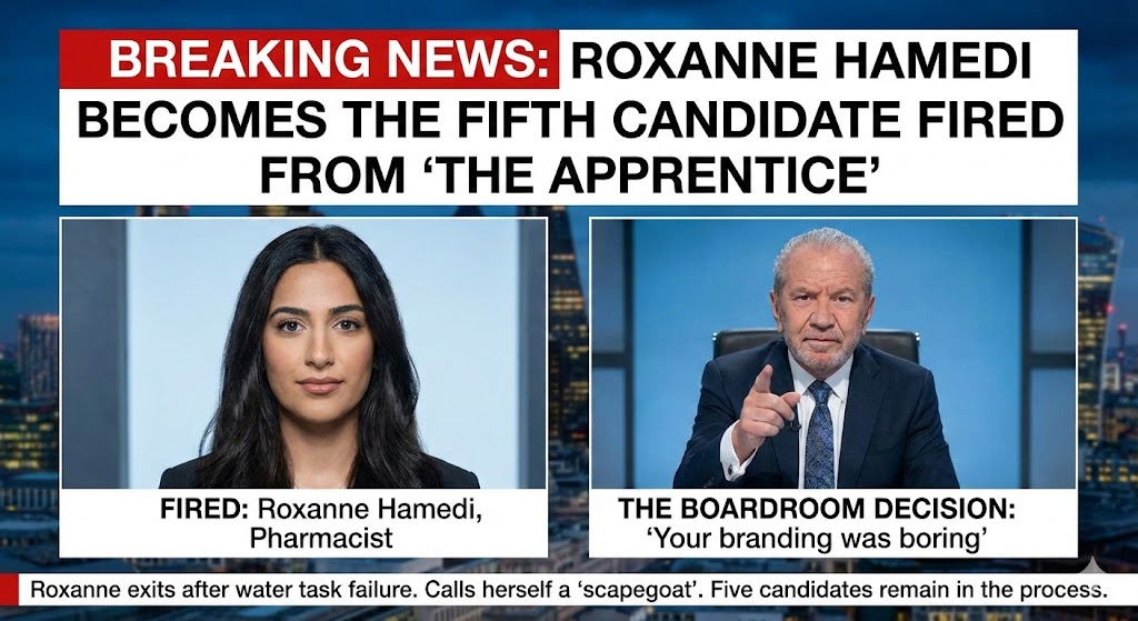 Roxanne Hamedi in the boardroom on BBC's The Apprentice.