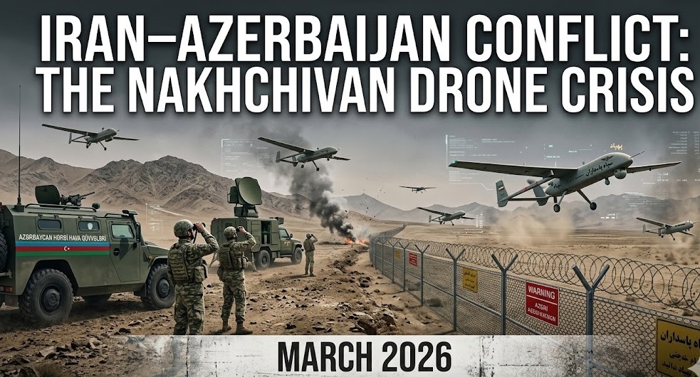 Debris of a kamikaze drone near the terminal building of Nakhchivan International Airport following the March 5 attack.