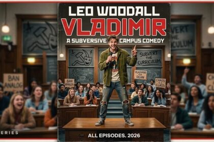 Rachel Weisz and Leo Woodall sitting in an English Literature classroom in a scene from Netflix's Vladimir.