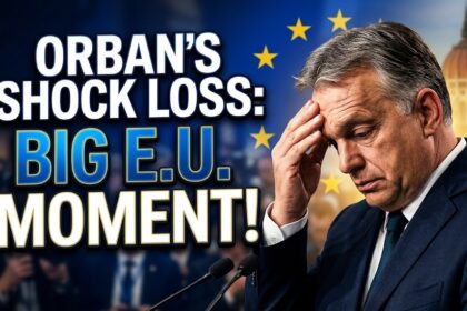 Crowds celebrating in the streets of Budapest, Hungary, after election results confirm Peter Magyar's victory over Viktor Orban.