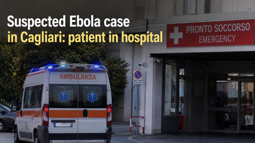 Health officials in protective suits at the Santissima Trinità Hospital in Cagliari, Italy, signaling the activation of high-containment Ebola protocols.