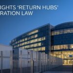 EU Home Affairs Commissioner Magnus Brunner speaking with representatives outside the Council, signaling the finalization of the Return Regulation.