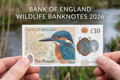 A close-up shot focusing on the intricate guilloche patterns and holographic security threads of a modern polymer banknote.