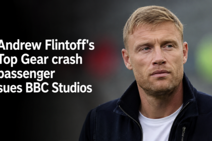 Former England cricketer and Top Gear presenter Andrew Freddie Flintoff smiling softly at a red carpet event.