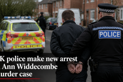 Police vehicles parked outside the home of former Conservative minister Ann Widdecombe during the ongoing murder investigation.