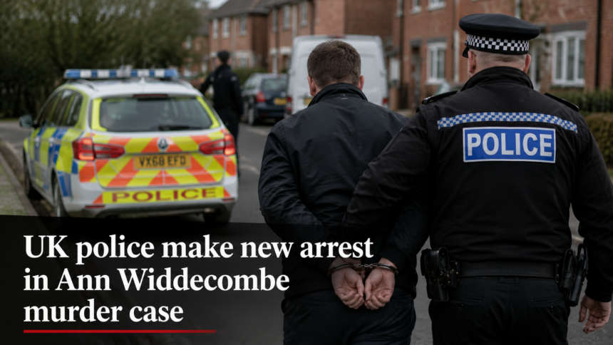 Police vehicles parked outside the home of former Conservative minister Ann Widdecombe during the ongoing murder investigation.